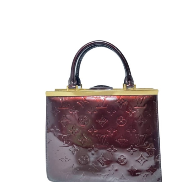 Authentic LOUIS VUITTON Monogram Vernis Deesse PM Patent Handbag Wine - Picture 11 of 13